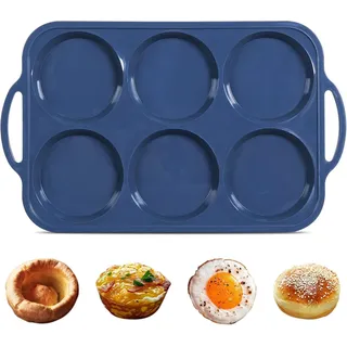 Große Muffinform Silikon für 6 Muffins mit Metallrahmen, Antihaft