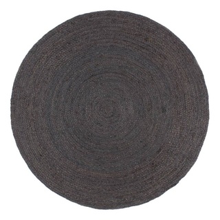 Teppich Handgefertigt Jute Rund 180 cm Dunkelgrau, furnicato, Runde grau