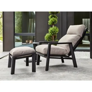 Brafab Slide Lounge-Set 1,Aluminim schwarz, Ash inkl. Kissen