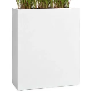 Pflanzwerk® Pflanzkübel DIVIDER Premium Blumenkübel Raumteiler Hochbeet Fiberglas, Fiberglas - Handgefertigt - Rechteckig - Frostbeständig weiß 80 cm x 92 cm x 30 cm