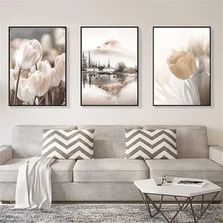 Poster 3er Set Bilder Vintage Schlafzimmer Stil B 20 x 30 cm