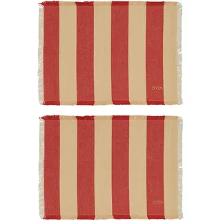 Toppu Tischsets, rot-beige, 2 St.