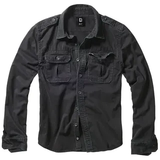 Brandit Textil Vintage Langarmhemd Black 7XL