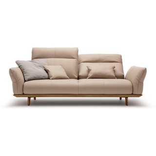 hülsta sofa 3-Sitzer hs.460, Sockel in Nussbaum, Füße Nussbaum, Breite 208 cm beige