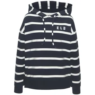 ELBSAND Kapuzensweatshirt Gestreift Marine/Weiß 44