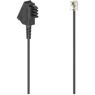 Hama Telefon (analog) Anschlusskabel [1x TAE-F-Stecker - 1x RJ11-Stecker 6p4c] 6 m Schwarz