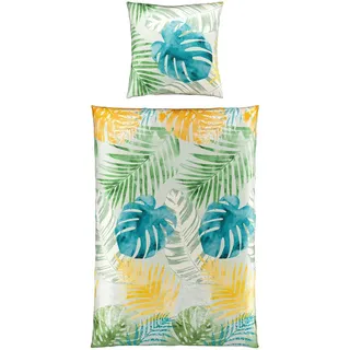 Esposa Wendebettwäsche Botanic, Grün, Textil, Blume, 135x200 cm, Textiles Vertrauen - Oeko-Tex®, atmungsaktiv, schadstoffgeprüft, Schlaftextilien, Bettwäsche, Bettwäsche, Wendebettwäsche