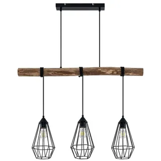 LINDBY Eldarion 3-flg. 60 W 90 cm schwarz Holz