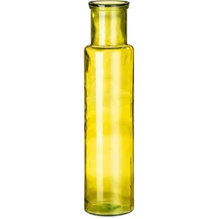 Gilde Vase Noa Glas gelb Höhe 75 cm Durchmesser 18 cm Dekoration Wohnaccessoire Geschenkidee Blumenvase