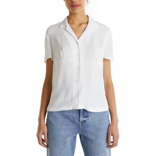edc by ESPRIT Damen Bluse 040cc1f316, 100/White, XS - XS