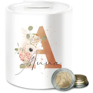 Spardose - Buchstaben Name - Watercolor Anfangsbuchstabe I Geschenk mit Initiale Geschenke - Unisize - Weiß - Buchstabe trinkgeldkasse initialen a gelddose sparbüchse mädchen trinkgeldkaasse