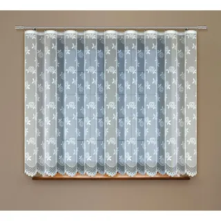 HAFT Gardine 24885, Muster Rosen, halbtransparent, Jacquard-Stoff, Mit Kräuselband 300 cm x 160 cm