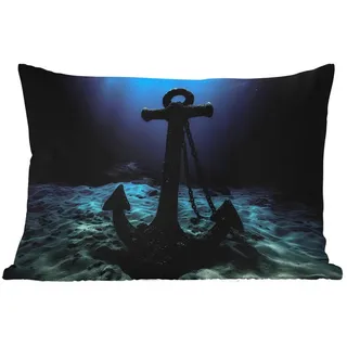 MuchoWow Dekokissen Anker - Eisen - Meeresboden - Sand, Outdoor-Dekorationskissen, Kissen, Kissenbezug, 50x30 cm Rechteckig | 50 cm x 15 cm x 30 cm