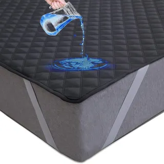 Arcona Matratzenschoner wasserdicht 160x200, Atmungsaktive Wasserdichter Matratzenschoner, Nässeschutz Matratzenauflage, Dunkelgrau Matratzenschutz, Inkontinenzunterlage Waschbar für Bett