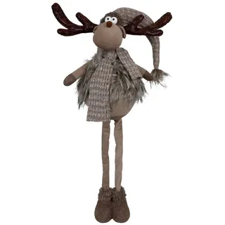 Christmas Paradise Weihnachtsfigur Elch ausziehbar 70-100cm (100-130cm) (XXL Deko Figur, 1 St), Weihnachten, braun