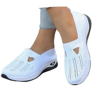 RACXBO Orthopädische Schuhe Damen Walkingschuhe Sommerschuhe Sommer Weite H Damenschuhe Gesundheitsschuhe Breite Füße Leicht Barfußschuhe Barfussschuhe Atmungsaktive Elegant Und Bequem Laufschuhe - 40 EU