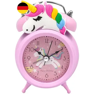 Wecker, Wecker Kinder, Einho-rnM Wecker für Mädchen, Leiser Wecker ohne Tick Tic