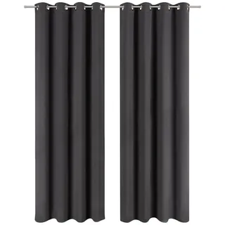 Blumtal Verdunklungsvorhänge, Anthrazit, Kunststoff, Rechteckig, 140x245 cm, Oeko-Tex® Standard 100, Wohntextilien, Gardinen & Vorhänge, Verdunkelungsvorhänge