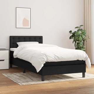 Hommie Möbel - Boxspringbett mit Matratze Schwarz 90x200 cm Stoff|für Deko-Multifunktionale ,203 x 90 x 78/88 cm