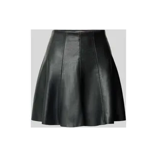 Minirock in Leder-Optik mit Reißverschluss, Black, 42