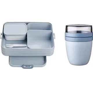 Mepal | Starter Set Snacks to go | Bento-Lunchbox Large & Lunchpot | praktischer Müslibecher | Brotdose mit Fächern | ideal für bis zu 8 Butterbrot
