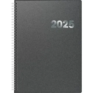 Buchkalender 789 A4 1 Tag/Seite Kunststoff-Einband Reflection grau 2025