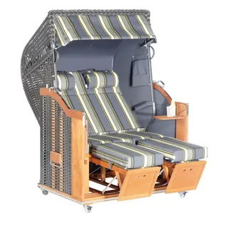 SonnenPartner Strandkorb Classic 2-sitzer Halbliegemodell Anthrazit/grau Mit Sonderausstattung - Sonnenpartner