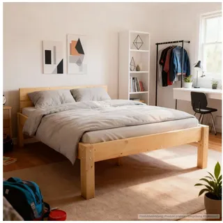 TUGA-Holztech Massivholzbett Pfostenbett Massivholzbett "Daybett" 120 x 190 cm 38 cm Holzbett Bett, Breite 80 90 100 120 140 160 180 200 Länge 190 200 210 220 H=38/48/58 120 cm x 190 cm x 38 cm