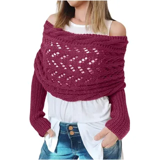 Multifunktionaler Pulloverschal Mit Ärmeln Für Damen - Wickelpullover, Kaschmir Schultertuch Zubehör, One Size