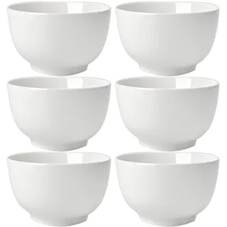 ALLUSEIT Müslischalen, 6 Teilige 450ml Kleine Schüsseln Set, Weiß Porzellan Schalen Tief für Müsli Suppen Salat Snack Dessert Reis usw. Mikrowellenfest Keramik, Φ12.7cm