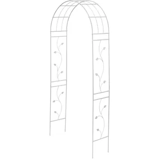HAFIX Rosenbogen Santorini 236 x 112 x 35,5 cm, Metall, weiß, Rankhilfe