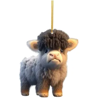 Hängedekoration Partyzelt Cartoon-Kuh-Auto-Anhänger, Baumdekoration, Weihnachtsbaumschmuck (C, One Size) Weihnachtsdekorationen Lustig Anhänger Mini Weihnachtskugeln