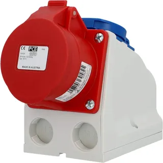 Unitec Kombi Wandsteckdose 5-polig Polyamid CEE (400V/16A) und Schuko (250V/16A) IP 44