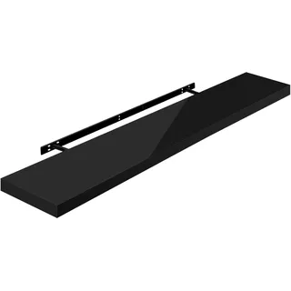 Woltu Wandregal 120 x 23 x 3,8 cm Schwarz