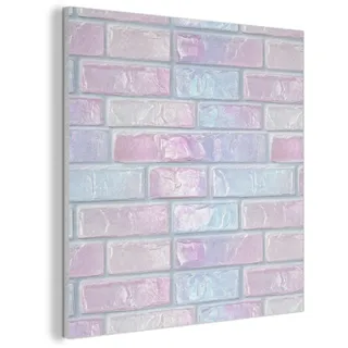 MuchoWow© Wandbilder Akustikpaneele 50x50 cm Filz Wohnzimmer Wanddeko Schlafzimmer Schallpaneel Zimmer Deko für die Wand Dekoration Wall Art Rosa - Perle - Glanz - Mauer