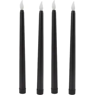 4-teiliges Led-kerzenset, Rauchfrei, Flammenlos, Umweltfreundlich, Warmes Licht, Elektrische Led-spitzkerze, Schwarz
