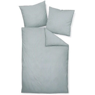 Janine Bettwäsche Chinchilla S, Silber, Weiß, Textil, Streifen, 135 cm, Textiles Vertrauen - Oeko-Tex®, Oeko-Tex® Made IN Green, pflegeleicht, atmungsaktiv, hautfreundlich, angenehm wärmend, saugfähig, schadstoffgeprüft, Schlaftextilien, Bettwäsche, Bettwäsche, Flanell-Bettwäsche