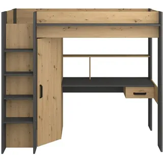 Parisot Hochbett Heavy 90 x 200 cm Eiche braun