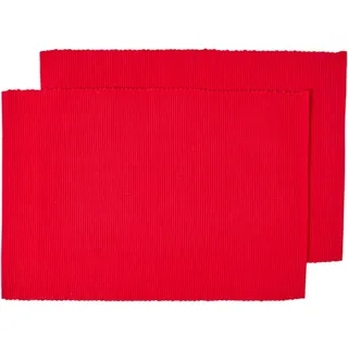 Homescapes TISCHSET rot im 2er-Set 33/50 cm, 100% Baumwolle