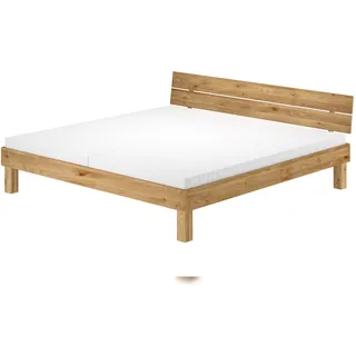Erst-Holz Großes Massivholzbett Doppelbett 200x200 Eiche massiv geölt Zubehör wählbar V-60.88-20 Rollrost und Matratze inkl.