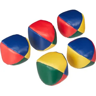 Relaxdays Jonglierbälle Vinyl bunt 5er Set, 6,5 cm, 100 g