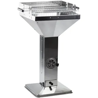 Säulengrill Trichtergrill Holzkohlegrill Grill Edelstahl Design 63x49x92 cm