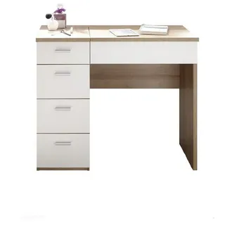 Xora Schminktisch, Weiß, Sonoma Eiche, Holzwerkstoff, 4 Schublade(n) Schubladen, 90x76x42 cm, Schlafzimmer, Schminktische