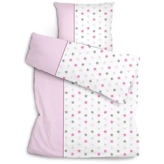 Amilian Bettwäsche Set Sternchen Rosa 135 x 200 cm + 80 x 80 cm