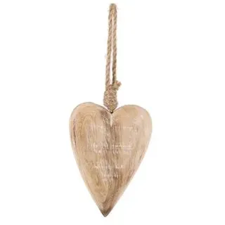 Deko-Hänger Herz 15 cm Holz Braun