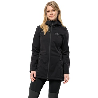 Jack Wolfskin Damen WINDHAIN Coat W Softshellmantel, Black, XL