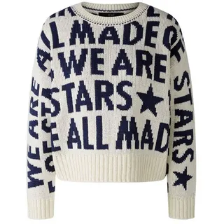 Oui Rundhalspullover Pullover Baumwollmischung weiß 44