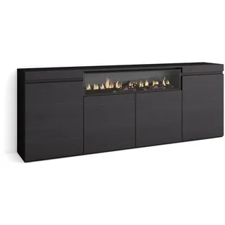 SKRAUT HOME Sideboard 200 x 75 x 35 cm Schwarz
