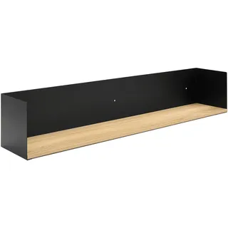 Mid.you Wandboard, Schwarz, Holz, Metall, Holzwerkstoff, Tanne, furniert, 100x18x18 cm, Küchen, Küchenmöbel, Küchenregale