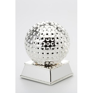Briefbeschwerer, Trophäe Golfball auf Sockel H 11,0 cm D 7,0 cm versilbert Anlaufgeschützt